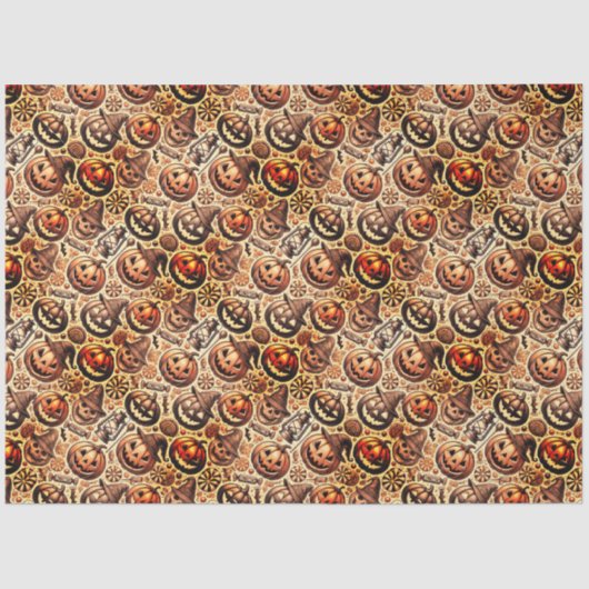 Halloween-braunes Design Seidenpapier (Vorderseite)