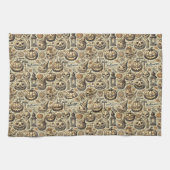 Halloween-Brauntöne, grau Geschirrtuch (Horizontal)