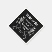 Halloween Braut oder stirb Skelett Junggesellinnen Serviette (Ecke)