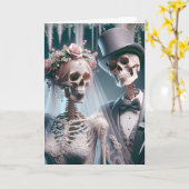 Halloween Braut und Bräutigam Karte (Gelbe Blume)