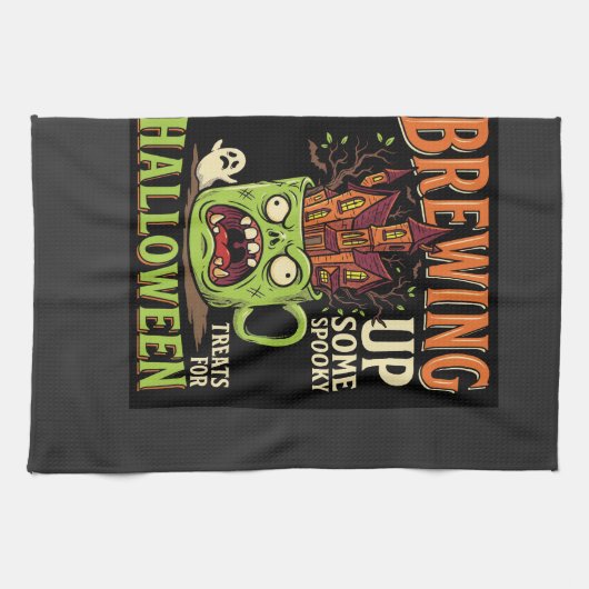 Halloween braut unheimliche Behandlungen Heimgesuc Geschirrtuch (Horizontal)