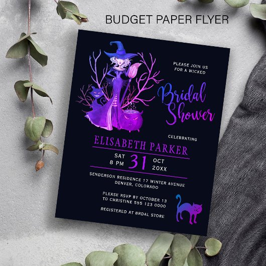 Halloween-Brautdusche Einladung Flyer