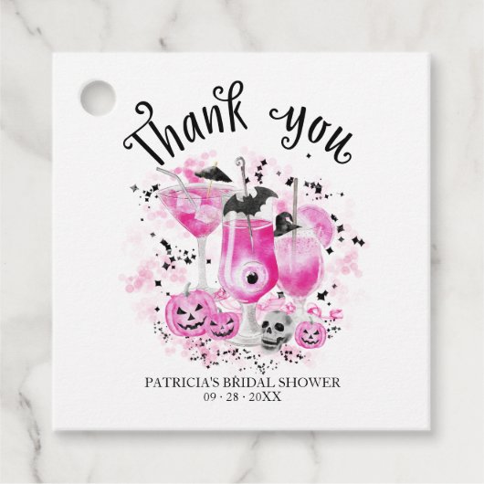 Halloween Brautparty Danke Geschenkanhänger (Vorderseite)