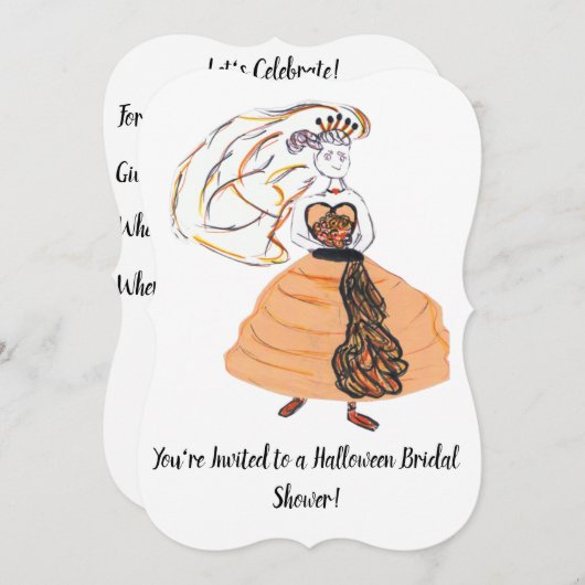 Halloween-Brautparty Einladung (Vorne/Hinten)