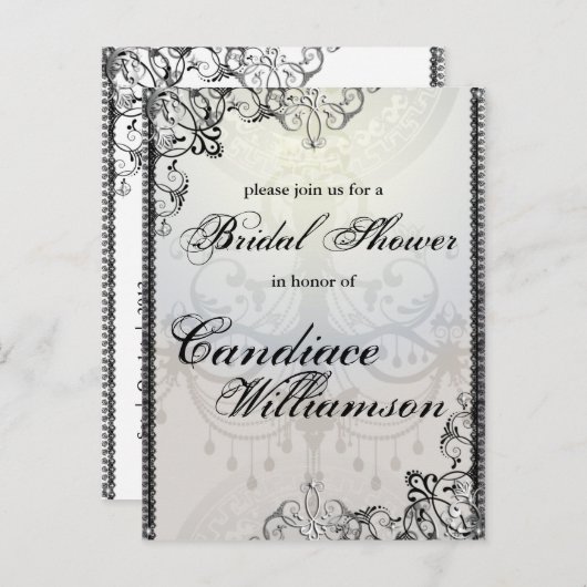 Halloween-Brautparty für elegante Fledermäuse und Einladungspostkarte (Vorne/Hinten)