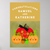 Halloween-Brautparty im Herbst Jäger-Glückwunsch Poster (Vorne)