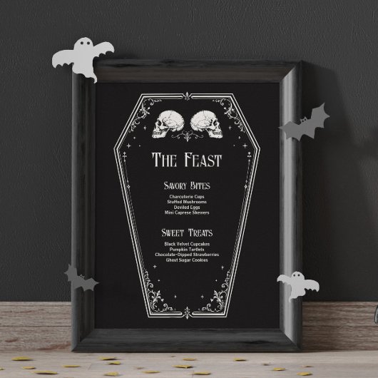 Halloween Brautparty-Menü Poster