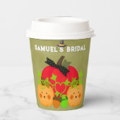 Halloween Brautparty Pumpkin Couple Paper Cup Pappbecher (Rückseite)