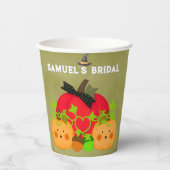 Halloween Brautparty Pumpkin Couple Pappbecher (Vorderseite)