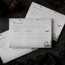 Halloween Brautparty Repcipe Card