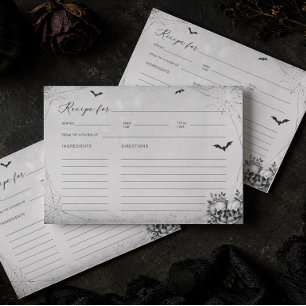 Halloween Brautparty Rezeptkarte Einladung