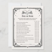 Halloween Brautparty Über oder Unter Spielkarte Einladung (Vorderseite)
