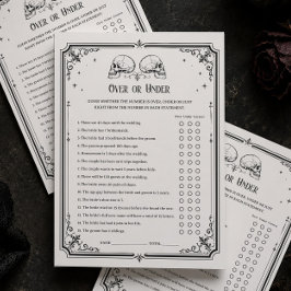 Halloween Brautparty Über oder Unter Spielkarte Einladung