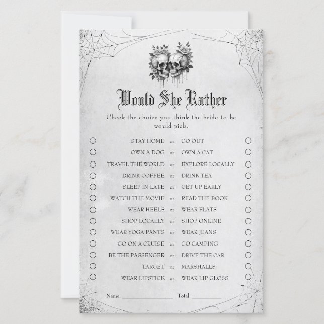 Halloween Brautparty würde sie eher spielen (Vorderseite)