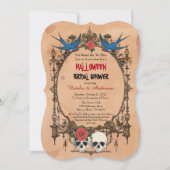 Halloween-Brautpartyeinladung. Zuckerschädel Einladung (Vorderseite)