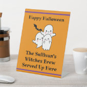 Halloween Brew Booze Personalize Ghost Bat Orange Sockelschild (In SItu)