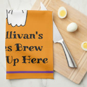 Halloween Brew Fun Ghost Bat Hexerei Orange Geschirrtuch (Viertel Falte)