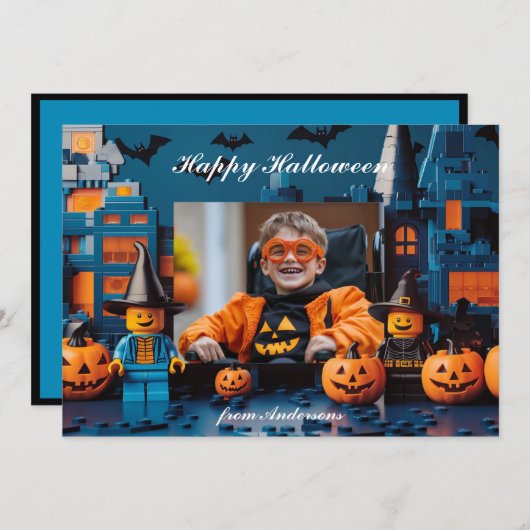 Halloween "Brick-or-Leckerei" Karte (Vorne/Hinten)