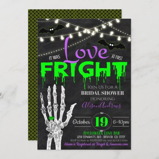 Halloween Bridal Dusche Einladung (Vorne/Hinten)