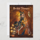 Halloween Bridal Dusche Einladung mit Hexe (Vorderseite)