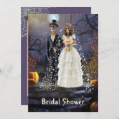 Halloween Bridal Dusche Einladung mit Skeletten (Vorne/Hinten)