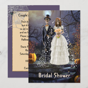 Halloween Bridal Dusche Einladung mit Skeletten