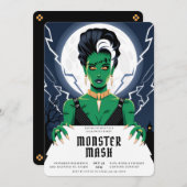 Halloween Bride Frankenstein Monster Bash Einladung (Vorne/Hinten)
