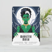Halloween Bride Frankenstein Monster Bash Einladung (Stehend Vorderseite)