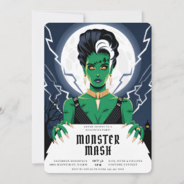 Halloween Bride Frankenstein Monster Bash Einladung