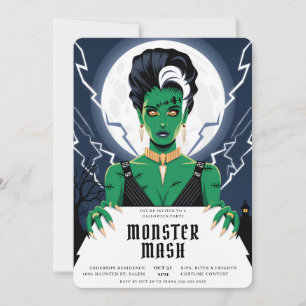 Halloween Bride Frankenstein Monster Bash Einladung