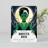 Halloween Bride Frankenstein Monster Bash Folieneinladung (Stehend vorne)
