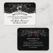 Halloween Bride & Groom Wed Skelettons Empfang En Begleitkarte (Vorne/Hinten)