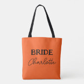 Halloween Bride Orange Name Tasche (Rückseite)
