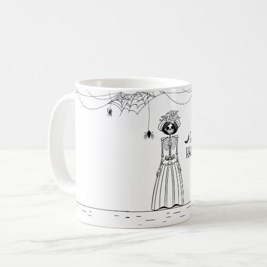 Halloween Bride Skeleton Tasse (Vorderseite Links)