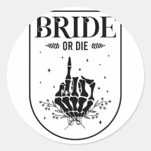 Halloween-Bridge oder Die Gothic-Junggeselinnen-Ab Runder Aufkleber