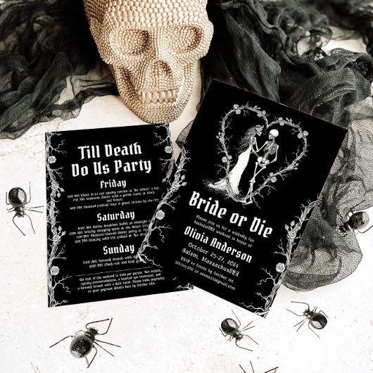 Halloween Bridge oder Die Skeleton Junggeselinnen- Einladung