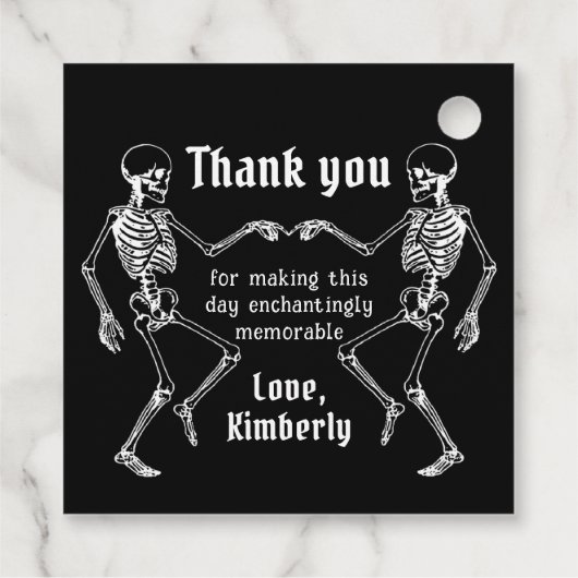 Halloween Bridge oder Die Skeleton Junggeselinnen- Geschenkanhänger (Rückseite)