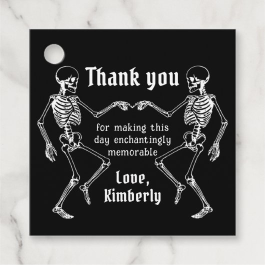 Halloween Bridge oder Die Skeleton Junggeselinnen- Geschenkanhänger (Vorderseite)