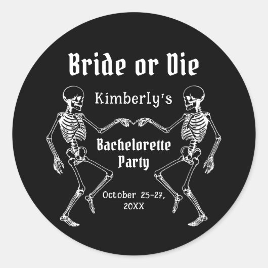Halloween Bridge oder Die Skeleton Junggeselinnen- Runder Aufkleber (Vorderseite)