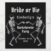 Halloween Bridge oder Die Skeleton Junggeselinnen- Weinetikett (Einzelnes Label)
