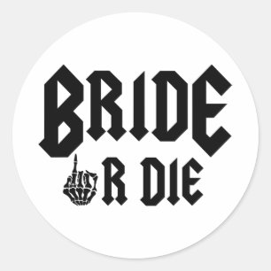 Halloween Bridge oder Die zum Rock Bachelorette Runder Aufkleber