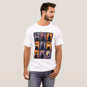 Halloween Briefmarke Collage T-Shirt (Vorne ganz)