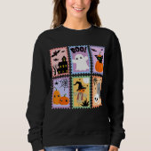 Halloween Briefmarke Collage Women's Sweatshirt (Vorderseite)