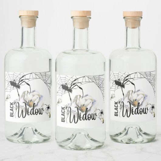 Halloween Briefmarke Collection "Black Widow" Alkoholflaschenetikett (Flaschen)