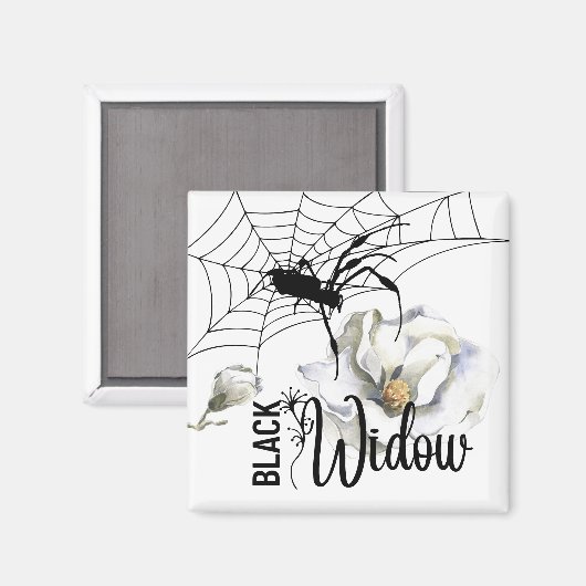 Halloween Briefmarke Collection "Black Widow" Magnet (Vorderseite/Rückseite)