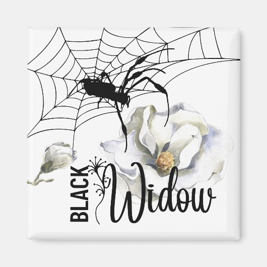 Halloween Briefmarke Collection "Black Widow" Magnet (Vorne)