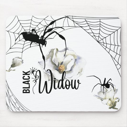 Halloween Briefmarke Collection "Black Widow" Mousepad (Vorne)