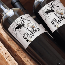 Halloween Briefmarke Collection "Black Widow" Weinetikett