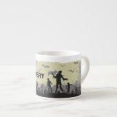 Halloween Briefmarke Collection "Creepy Friedhof" Espressotasse (Vorderseite Rechts)