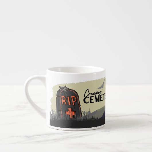 Halloween Briefmarke Collection "Creepy Friedhof" Espressotasse (Links)